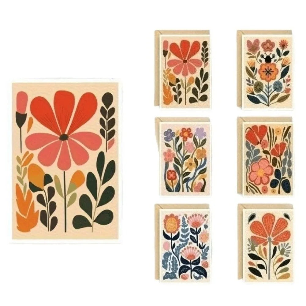Boho Floral Thank You Cards with Envelopes — 12 or 24 Pack