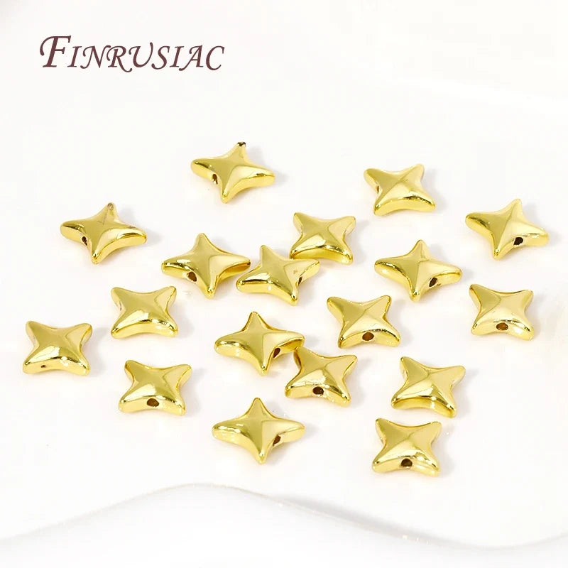 9mm 18K Gold Plated Star Spacer Beads – DIY Jewelry Making