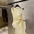 Women's Sleeveless Tulle Tie-Front Top | Elegant Chinese Style
