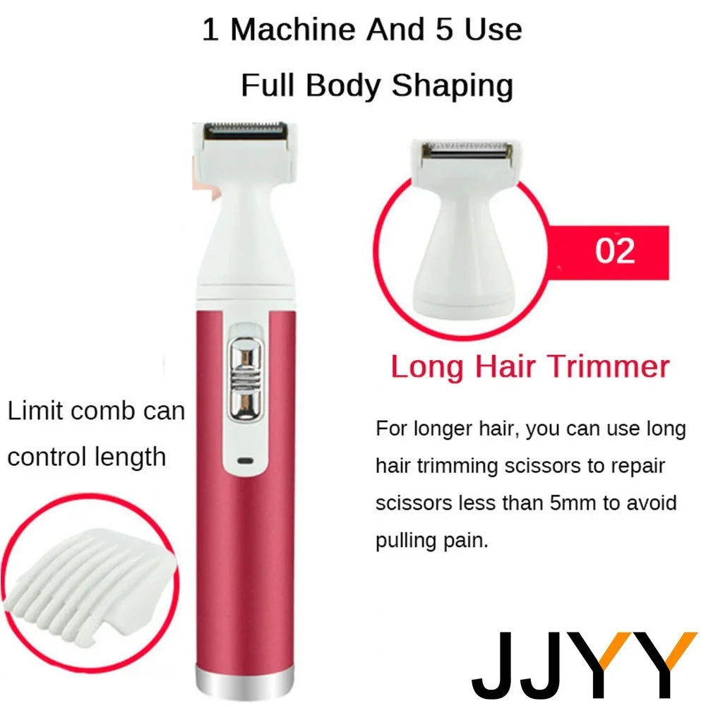 STONEGO 5-in-1 Rechargeable Women's Electric Shaver & Trimmer