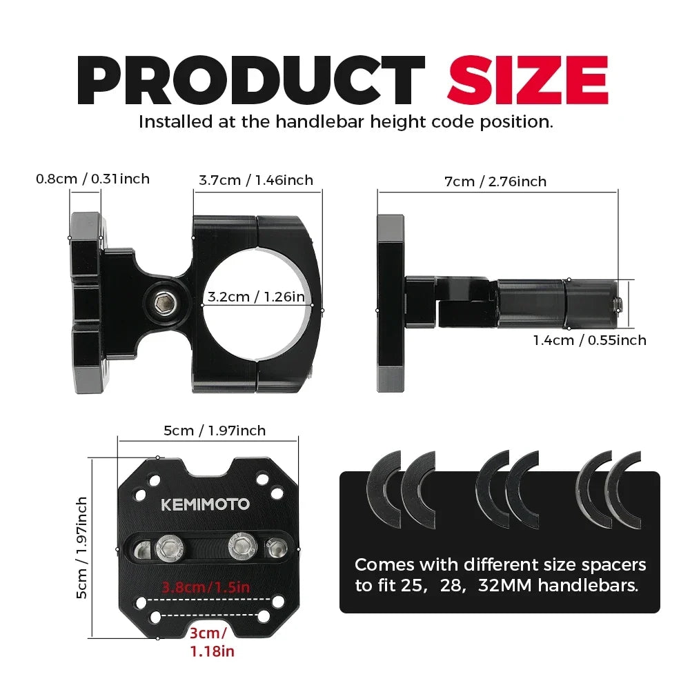 Universal Motorcycle GPS Mount – 12–32mm Handlebar AMPS Bracket