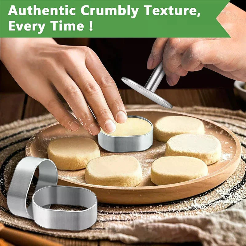 Stainless Steel Pastry Mold with Pusher – DIY Baking Tool