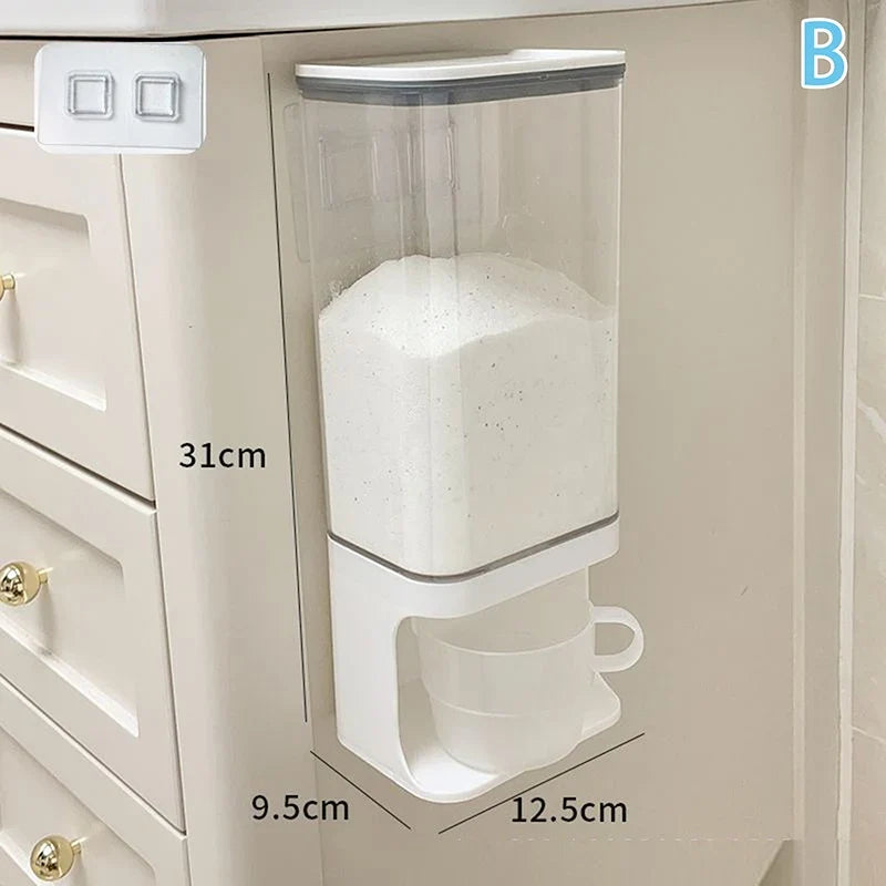 Wall-Mounted Transparent Storage Jar for Laundry Beads & Powder