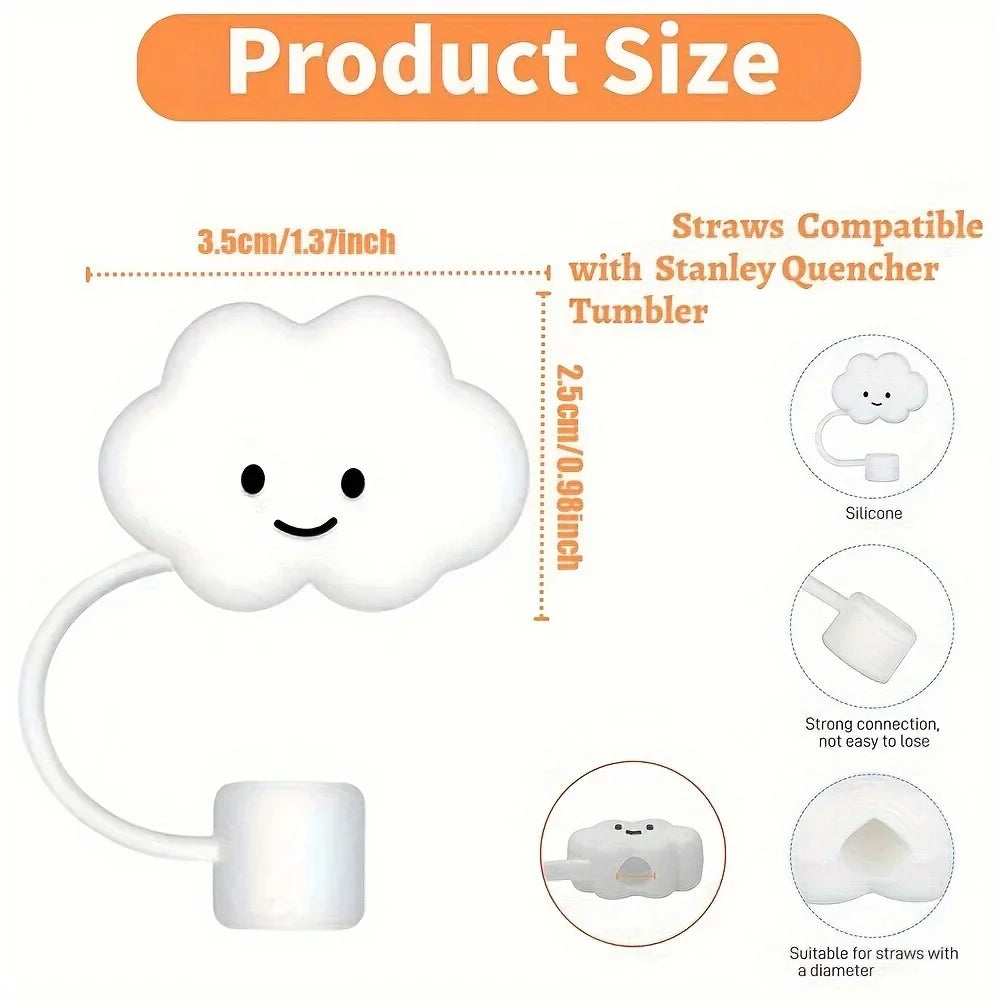 2pcs Kawaii Silicone Straw Tip Covers for Stanley 30 & 40oz