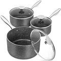 MICHELANGELO 3-Piece Granite Non-Stick Pot Set – Induction Ready