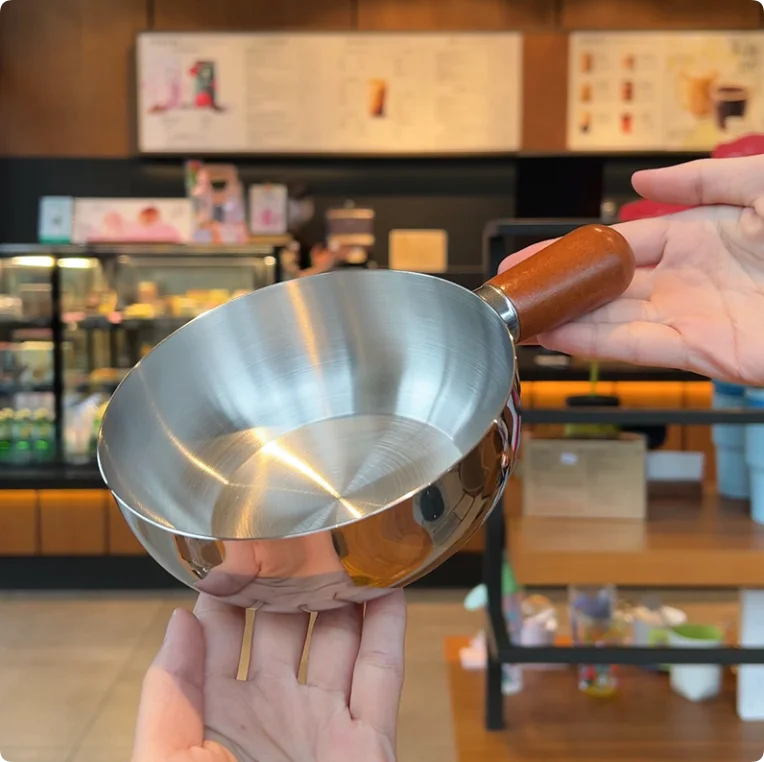 Mini Stainless Steel Saucepan with Wooden Handle | Kitchen