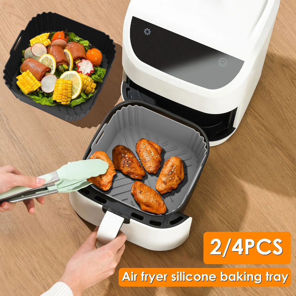 Silicone Air Fryer Liner – Reusable Square Baking Pan Tray