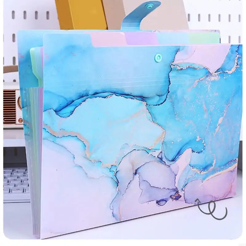 Plastic File Folder with Button Closure & Divider Sections