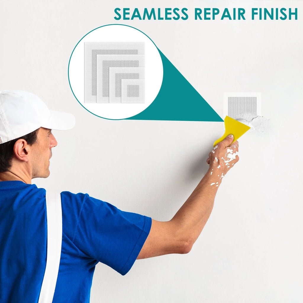21-Pc Drywall Repair Kit – 2/4/6/8 Inch Fiberglass Mesh Patches