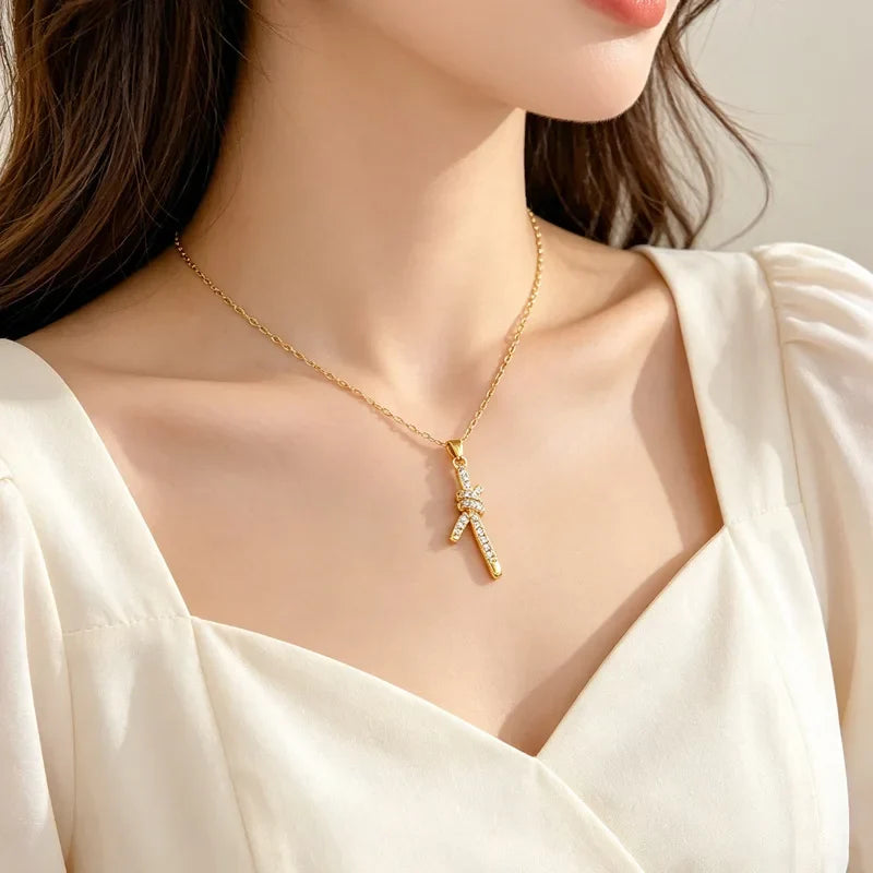 Women's Gold-Plated Stainless Steel Pendant Clavicle Necklace