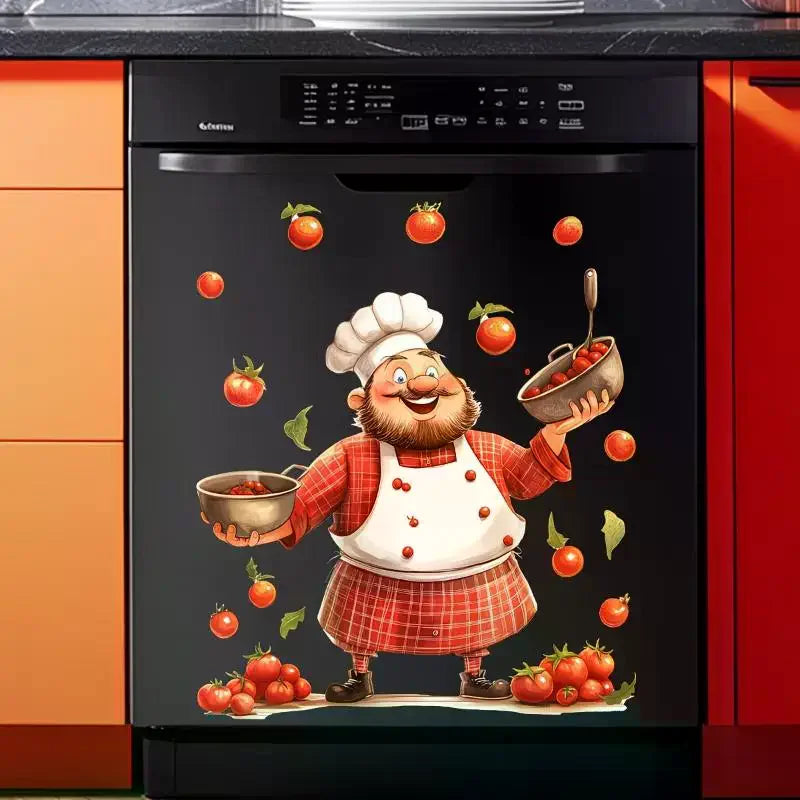 Chef Kitchen Stickers – Fun Removable PVC Appliance Decals