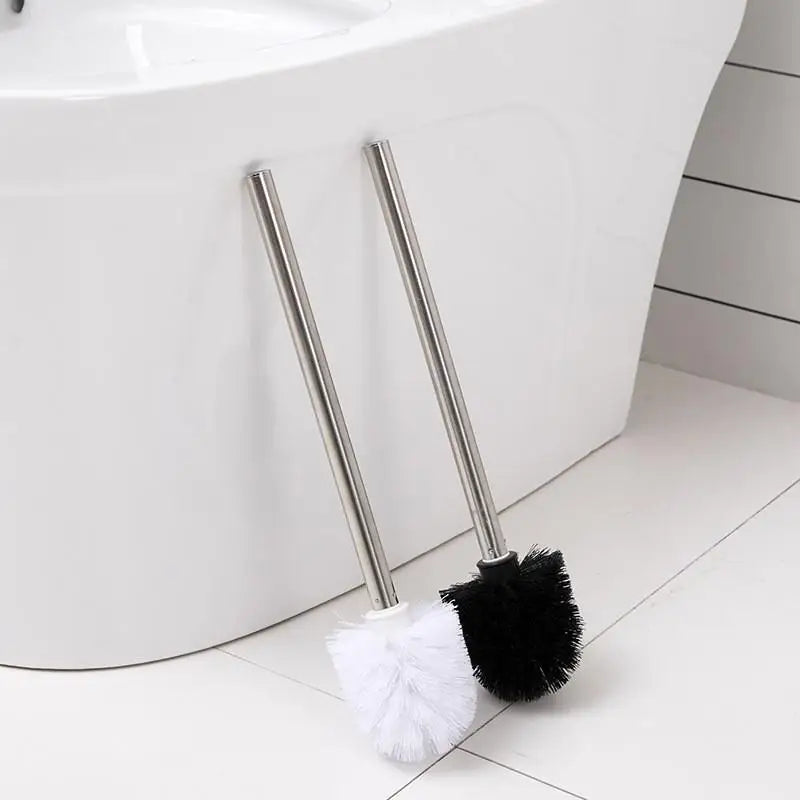 Stainless Steel Toilet Brush Set with Holder & Soft Bristles