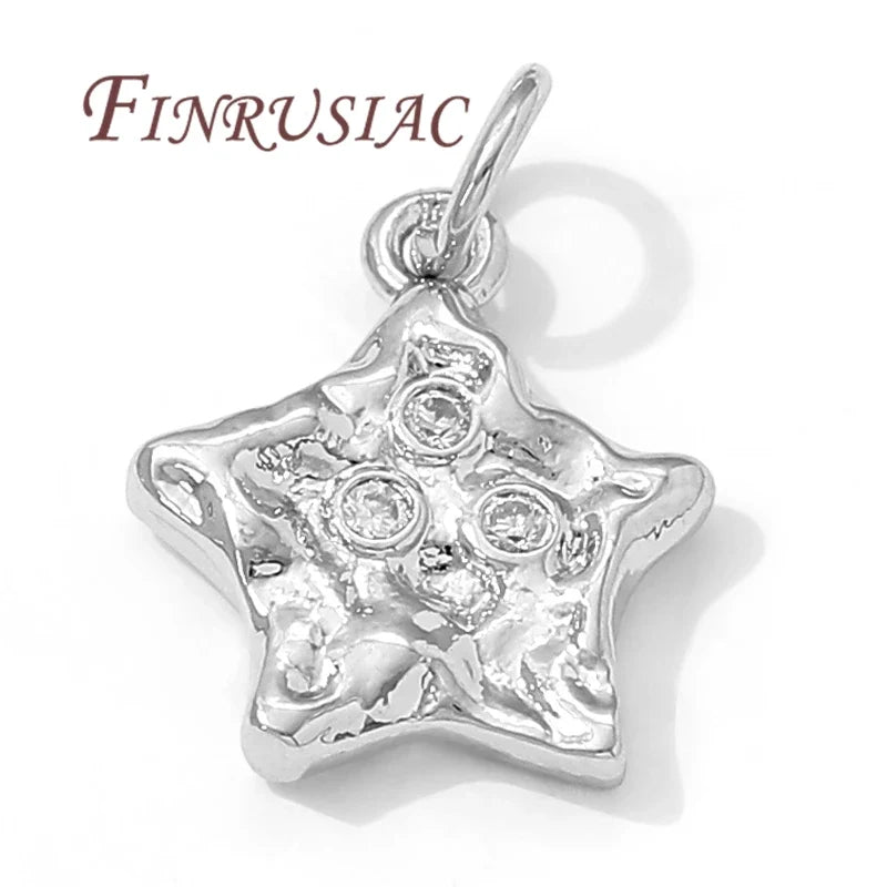 18K Gold Plated Star Charms for DIY Earrings & Necklace Pendants