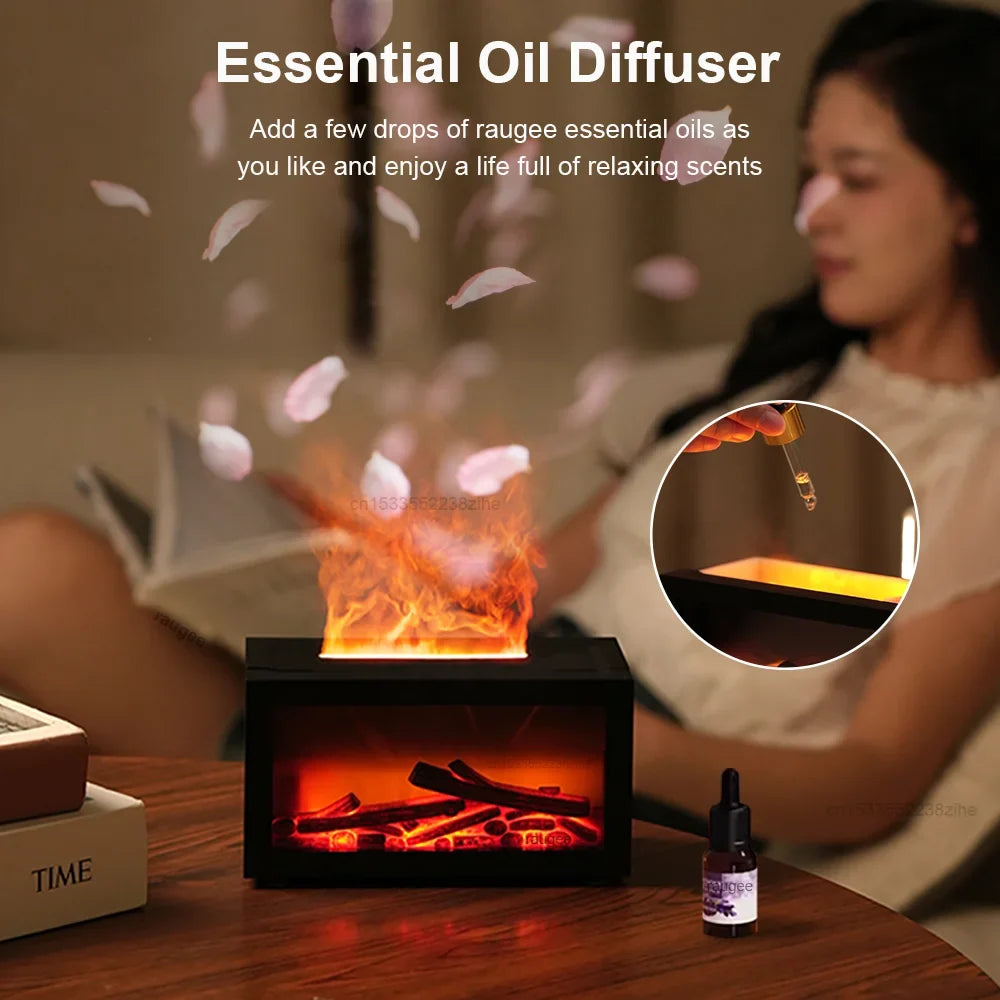 Flame Aroma Diffuser & USB Humidifier – 7 LED Colors | Raugee