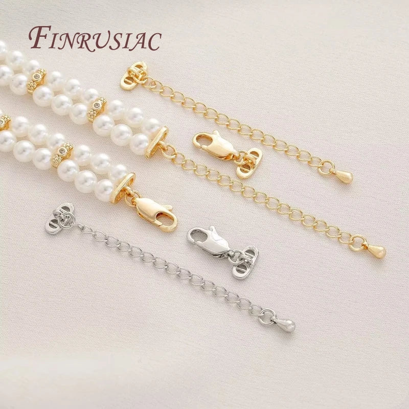 18K Gold Plated Extension Chain Spring Clasp – Pearl Necklace DIY