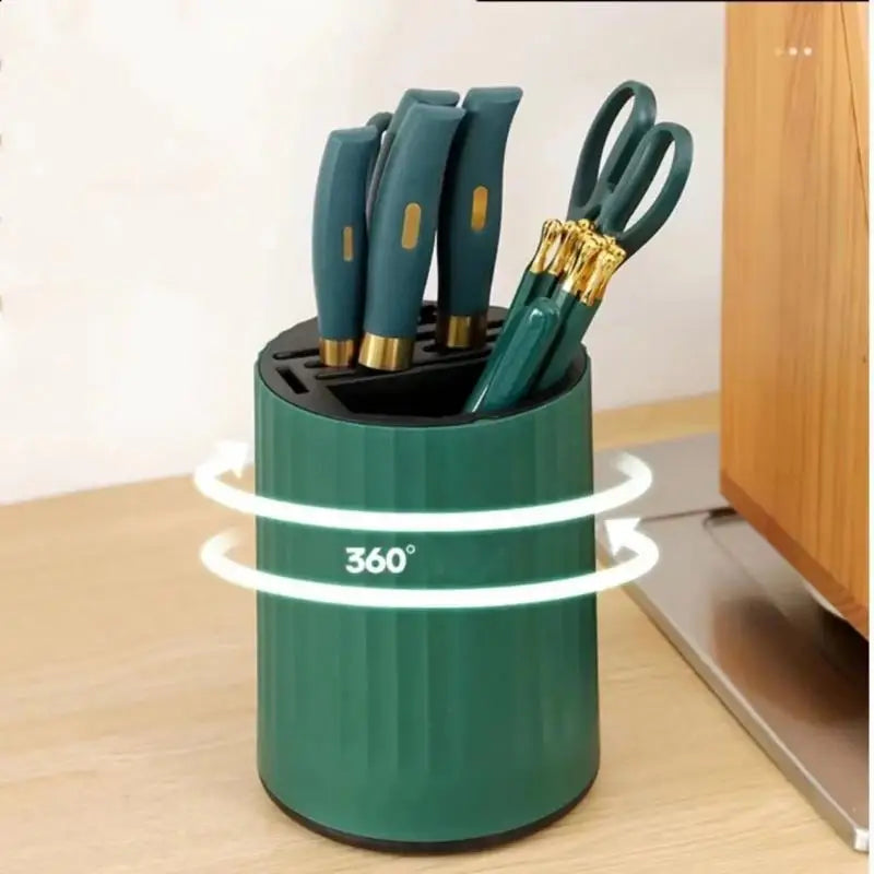 360° Rotating Kitchen Knife Holder & Cutlery Rack