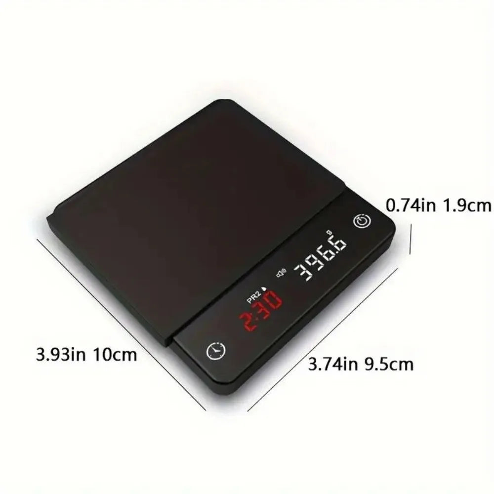 Mini Digital Coffee Scale 2kg, 0.1g Accuracy & Timer