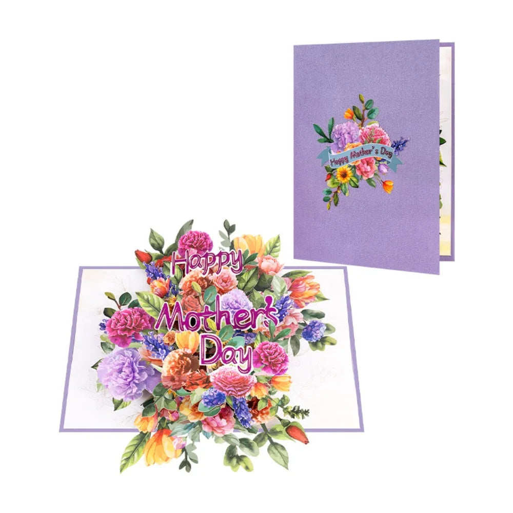 3D Pop-Up Mother's Day Card – Floral Writable Greeting Card