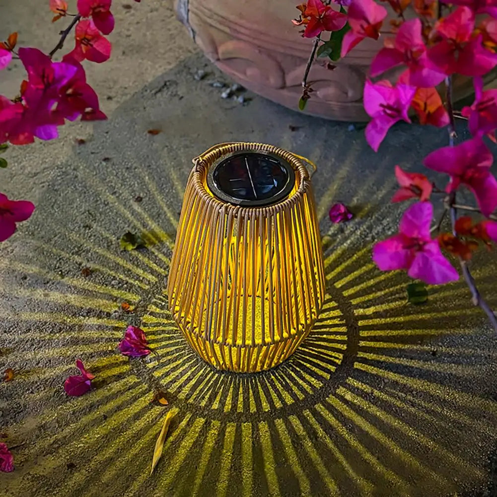 Woven Solar Lantern – Auto On/Off Outdoor Hanging Light