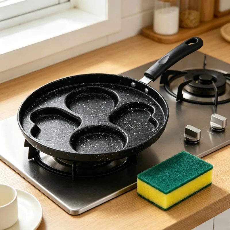 4-in-1 Pancake Maker & Non-Stick Pan Cleaning Brush Set 2pc