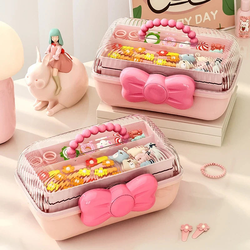 Multi-Layer Hair Accessories Organizer Box for Girls