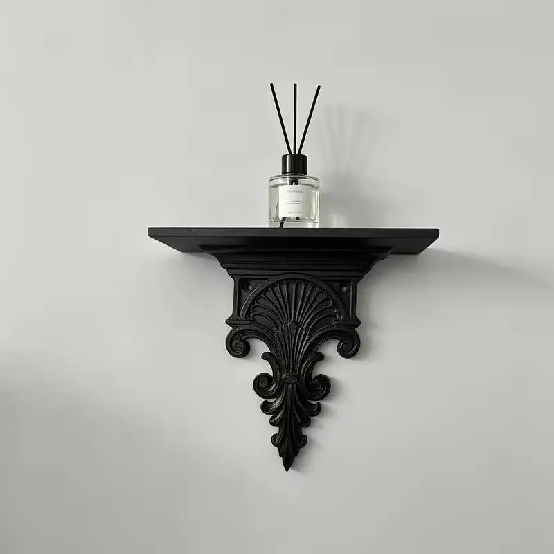 3D Carved Gothic Floating Wall Shelf – Plant & Décor Display