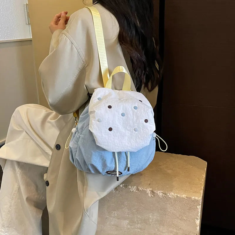 Korean Cartoon Drawstring Backpack – Lightweight Women's Travel Bag
