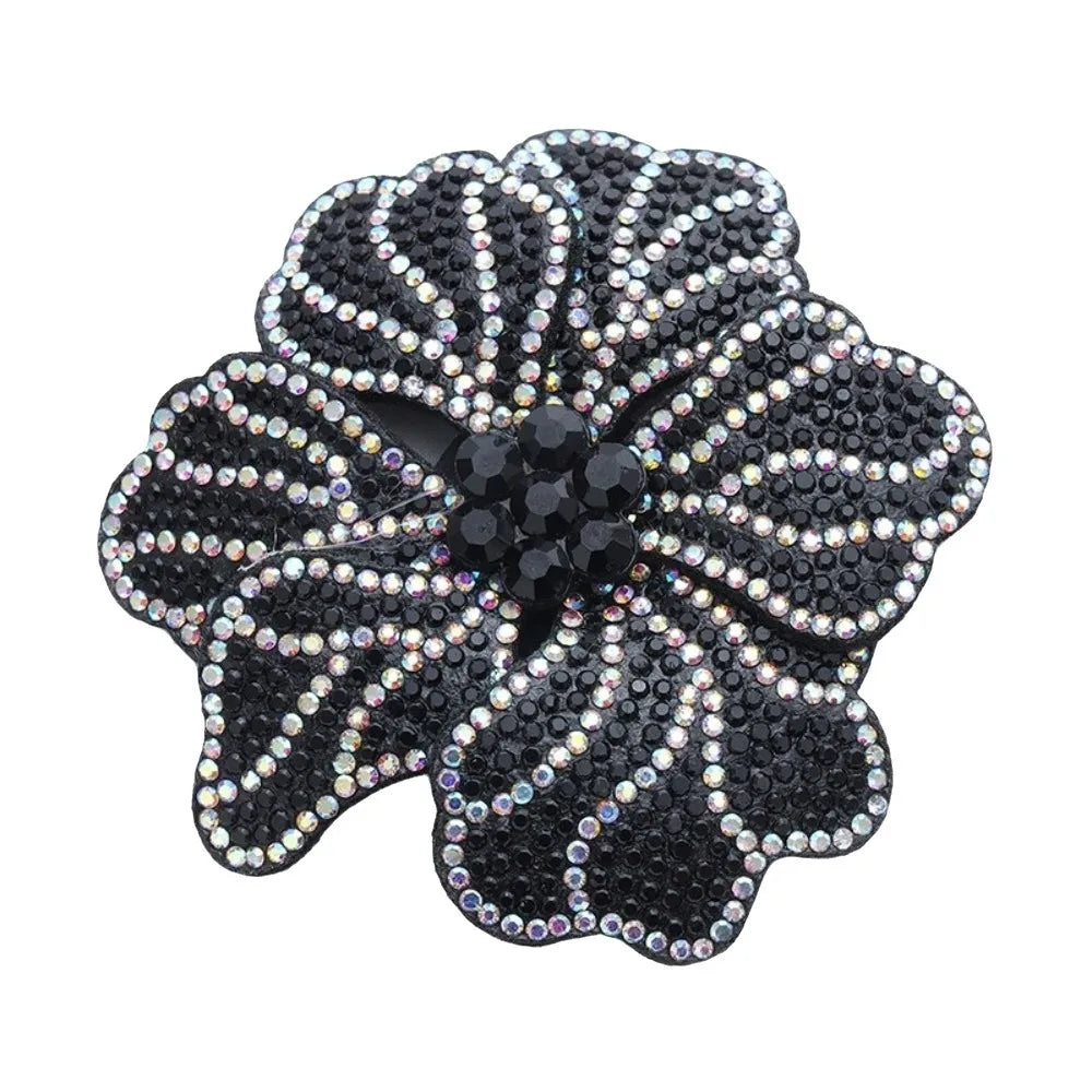 3D Rhinestone Rose Flower Patch – Sew-On DIY Applique Craft