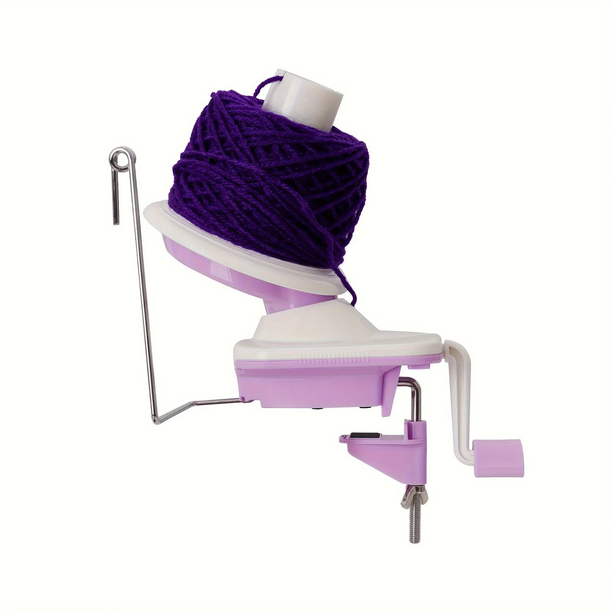 Hand Crank Yarn Ball Winder – Pink & Purple Knitting Tool