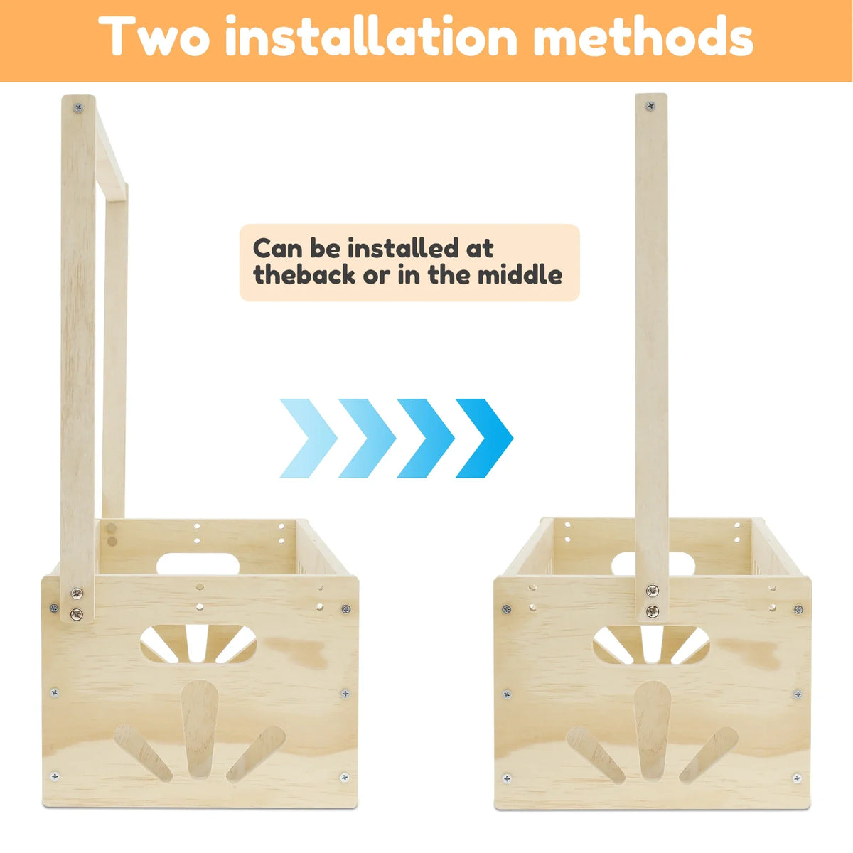 Wood Baby Storage Crate with Hanging Rack – Nursery Organizer