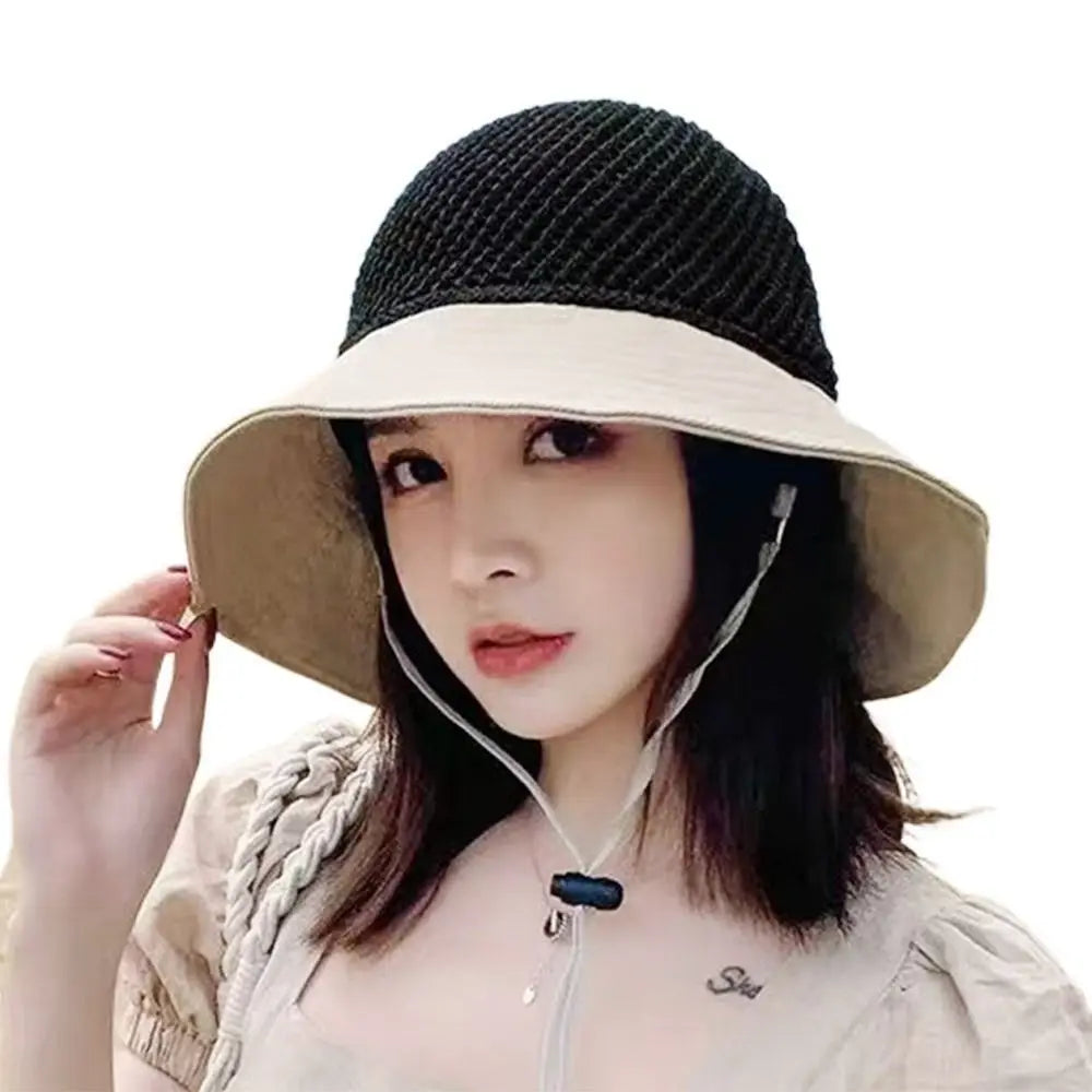 Women's Wide Brim UV Bucket Hat – Foldable Beach Cap