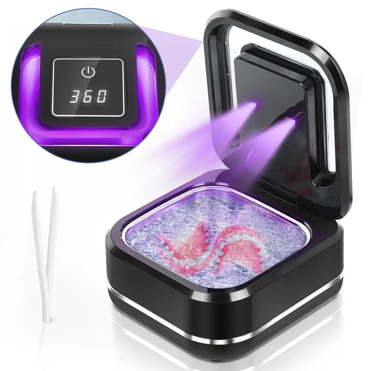 Ultrasonic Denture & Retainer Cleaner – 42kHz 360° Deep Clean