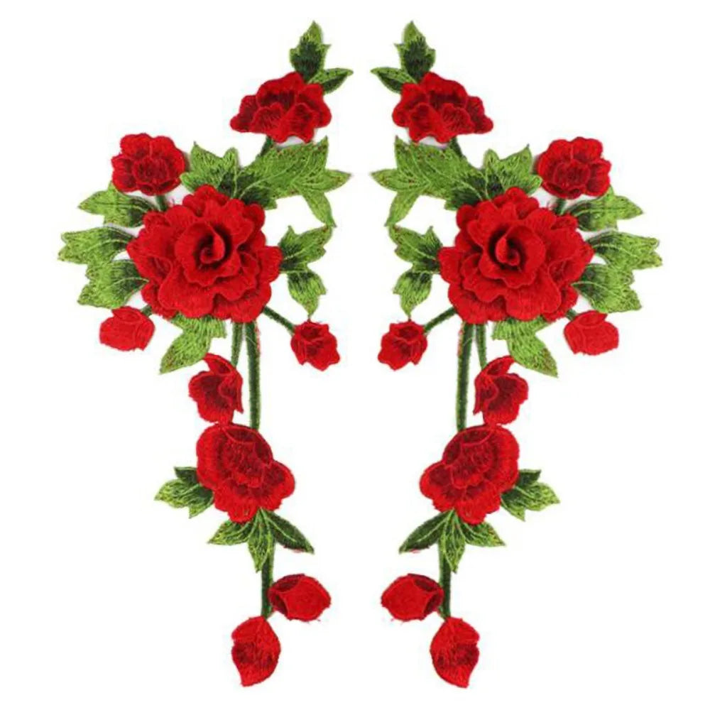 3D Rose Embroidery Applique Patches – Handmade Floral DIY Sewing