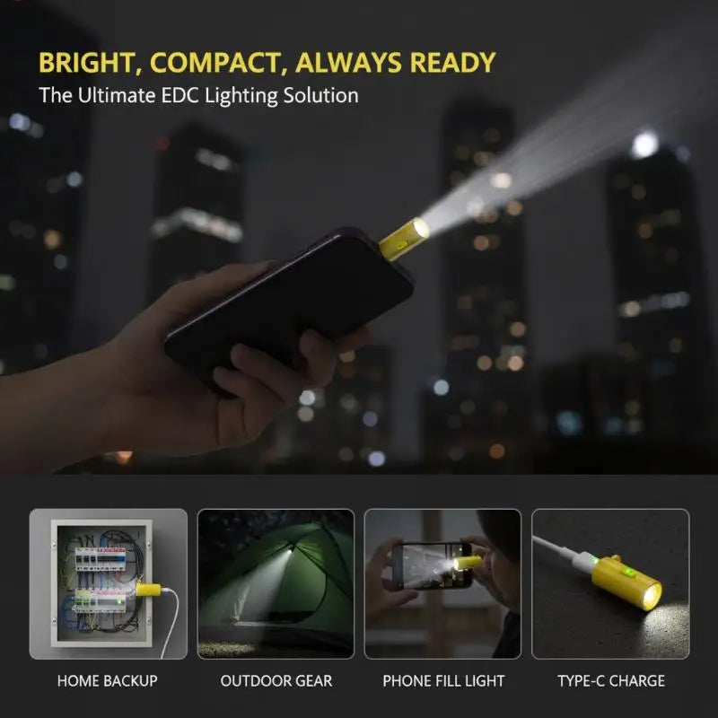 eelhoe Type-C Mini Flashlight USB-C Plug & Play Keychain LED
