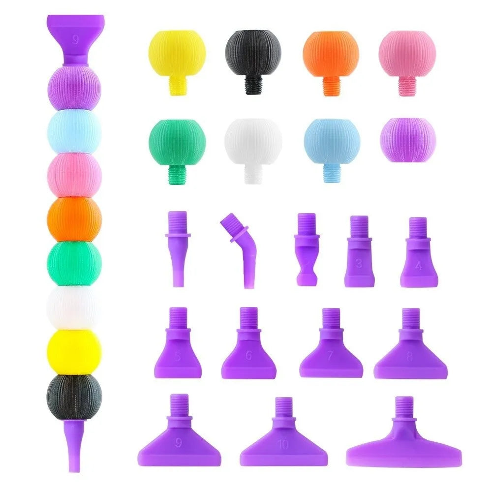5D Diamond Painting Pen Kit – 12 Replacement Pen Tips & Clay
