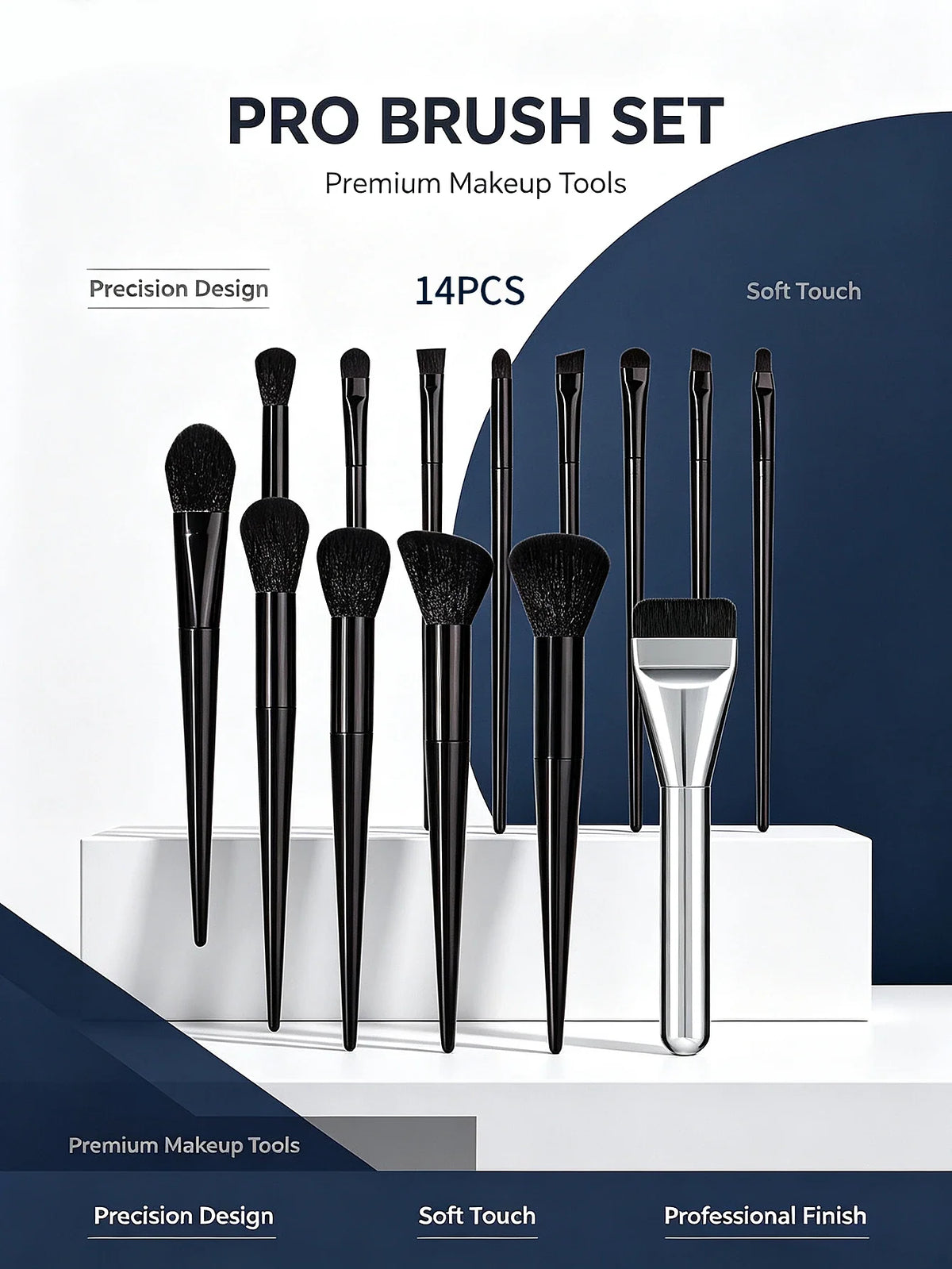 14-Piece Makeup Brush Set – Soft Synthetic, Professional Quality
