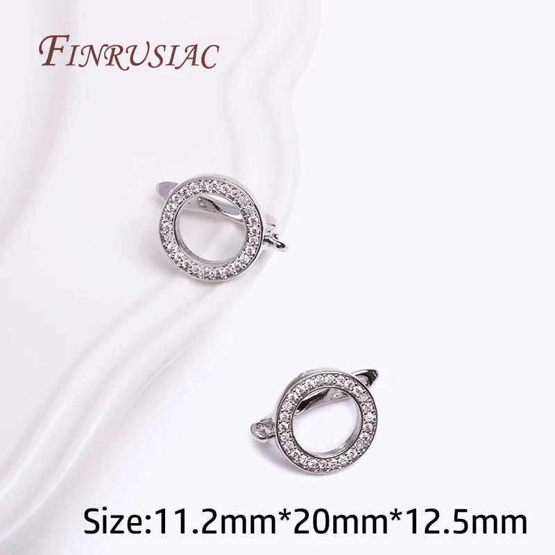 18K Gold Plated Zircon Hollow Round Earring Hook Findings