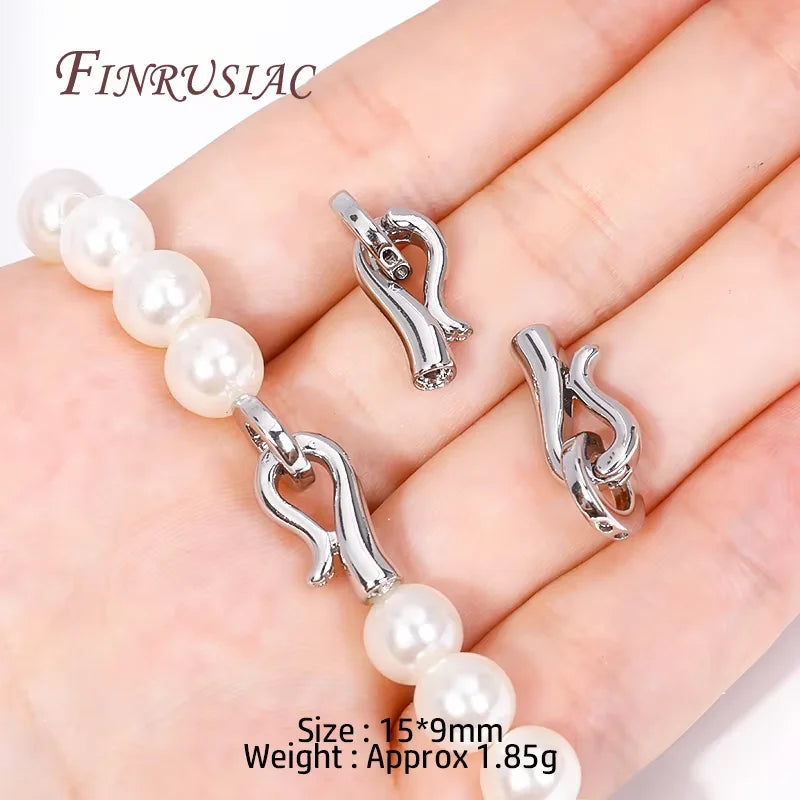 18K Gold Plated Zircon Butterfly Bowknot Pearl Clasp | DIY Jewelry