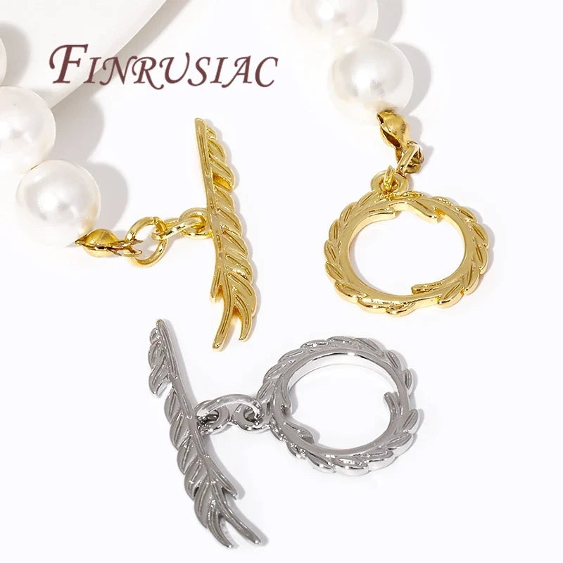 18K Gold Plated Toggle Clasp – Brass OT Connector for DIY Jewelry