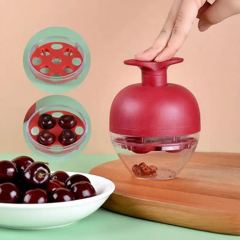 4-Hole Cherry Pitter Tool – Fast Fruit Seed Remover