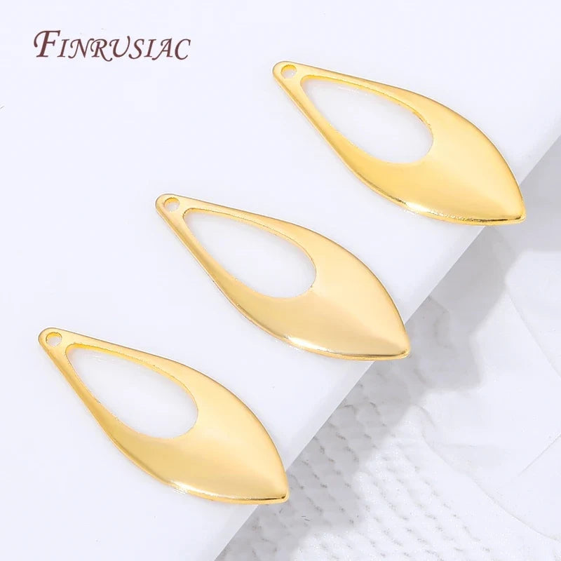 18K Gold Plated Openwork Leaf Teardrop Charms – DIY Jewelry