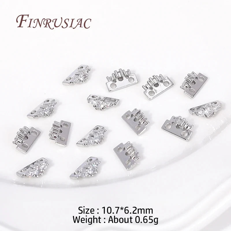 18K Gold Plated Zircon Flower Spacer Bars | 2/3 Hole Separators