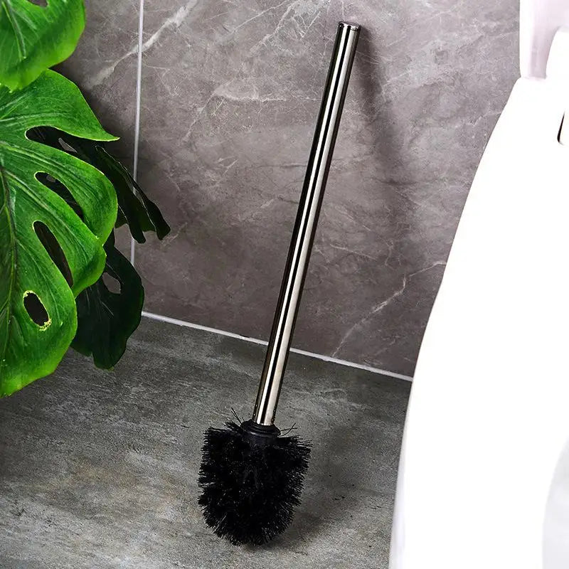 Stainless Steel Toilet Brush Set with Holder & Soft Bristles