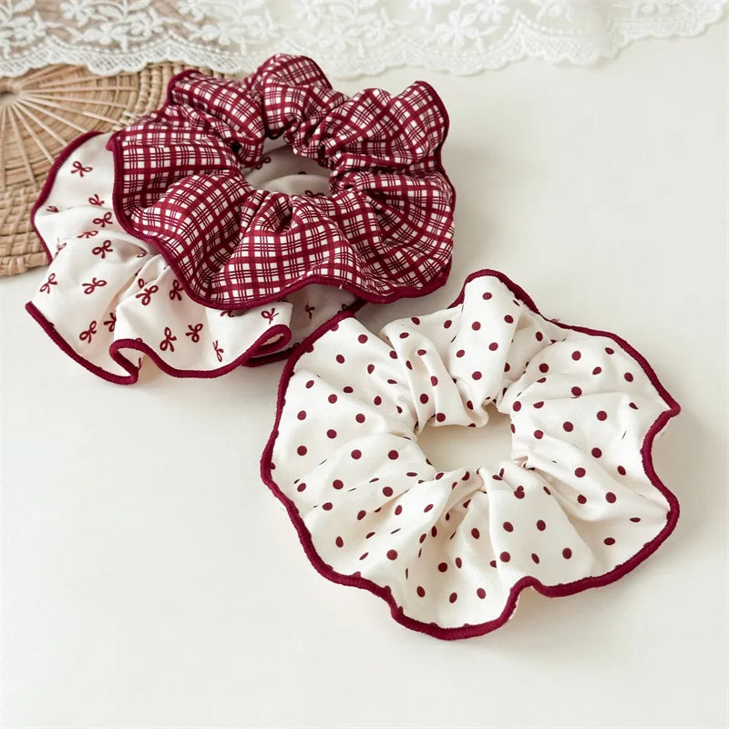 Red Polka Dot Hair Ties – Cute Elastic Bands for Women & Girls