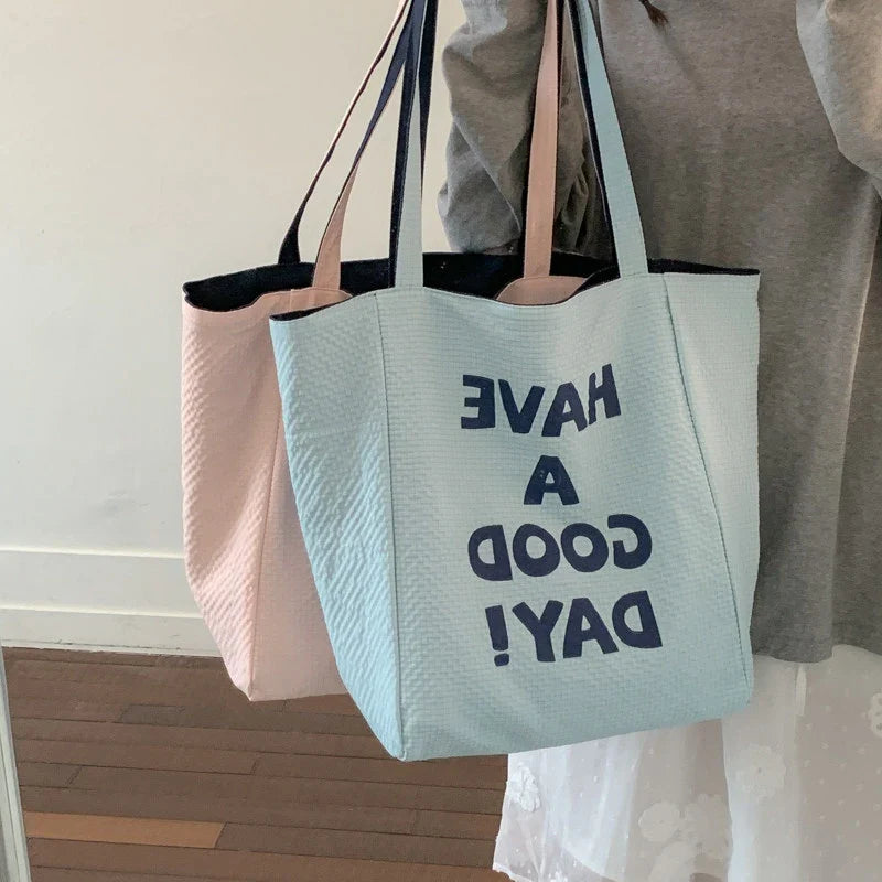 Women's Large Canvas Tote Shoulder Bag – Casual Commuter