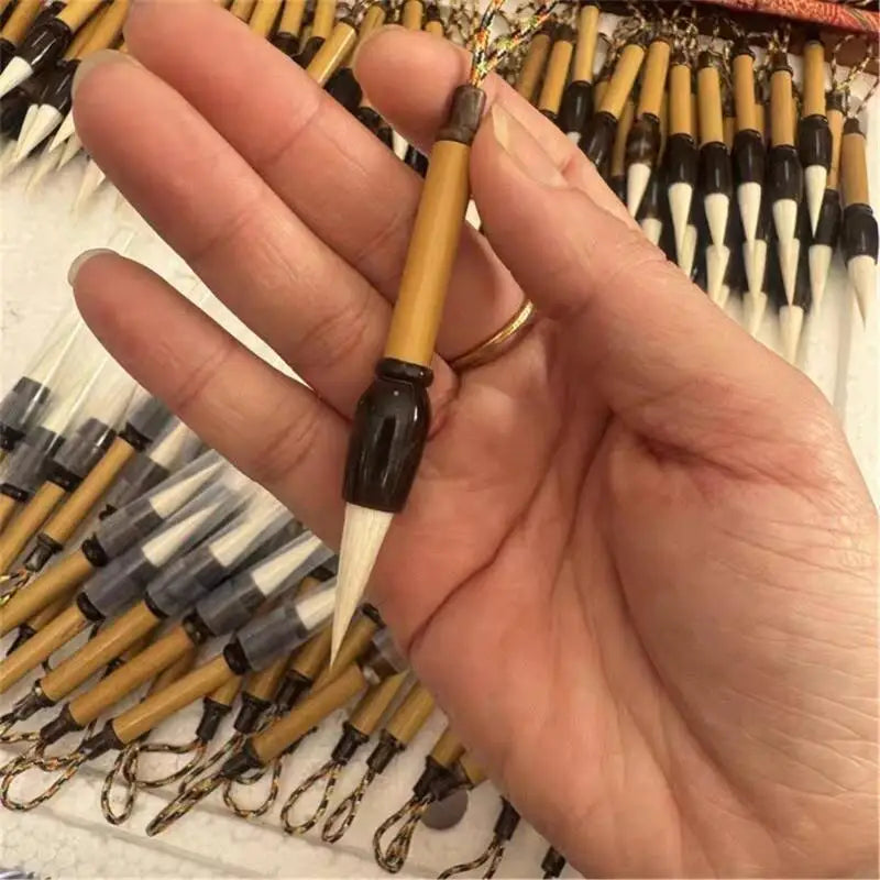 Mini Chinese Calligraphy Brush – Goat Hair Tip, Short Handle