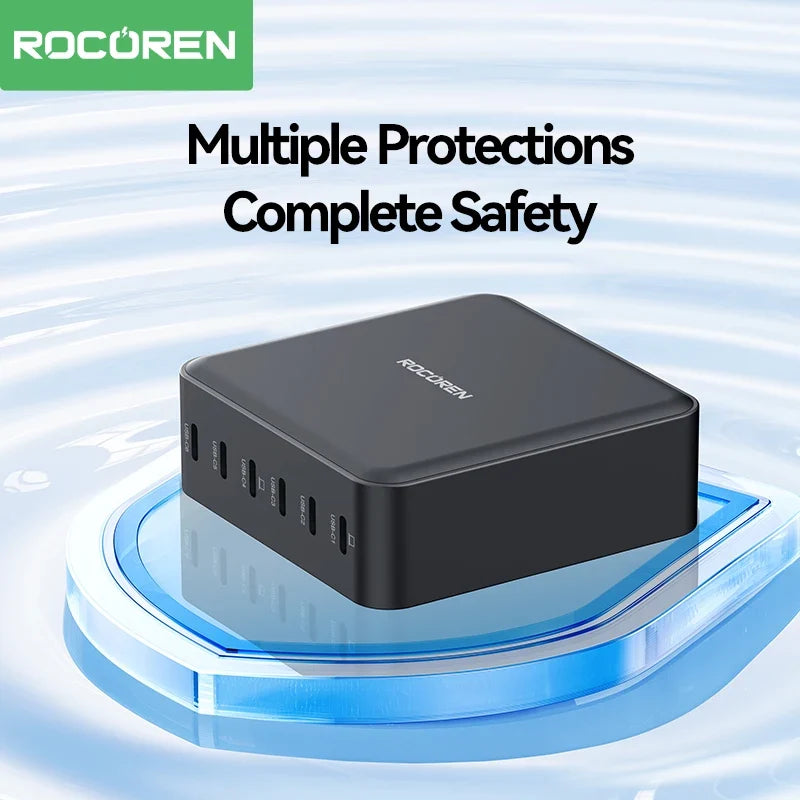 Rocoren 150W 6-Port USB-C Desktop Fast Charging Station