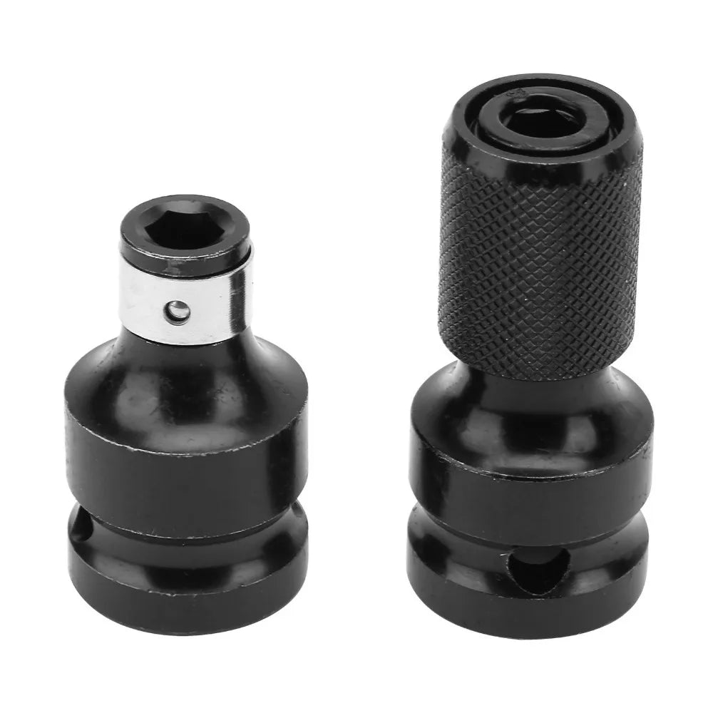 2pcs 1/2 to 1/4" Hex Telescopic Quick Release Adapter Set