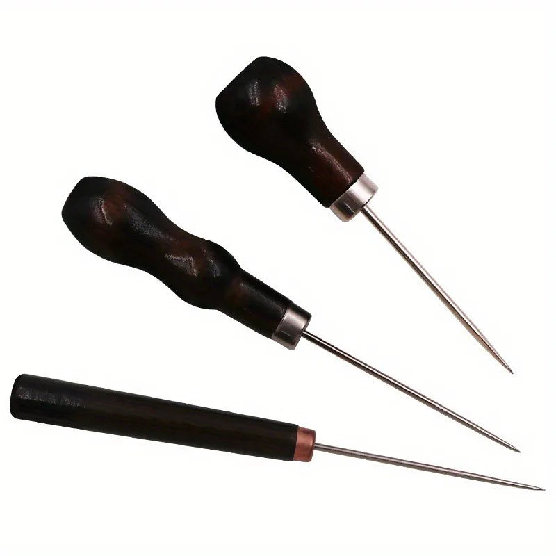 Sewing Awl Set Wooden Handle – Leather Craft & Shoe Repair Tool