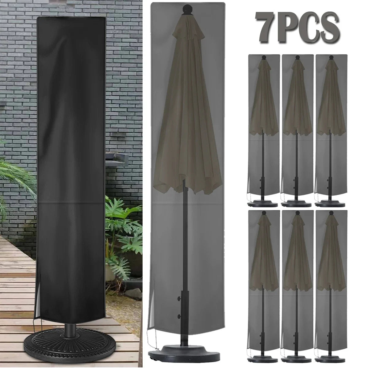 Waterproof Cantilever Patio Umbrella Cover – 210D Oxford Zip
